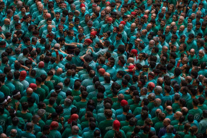 Imagen de archivo de Castellers de Vilafranca en el Concurs de Castells de Tarragona.