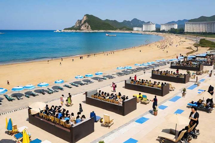 Simulación del complejo turístico de Wonsan-Kalma, en Corea del Norte.