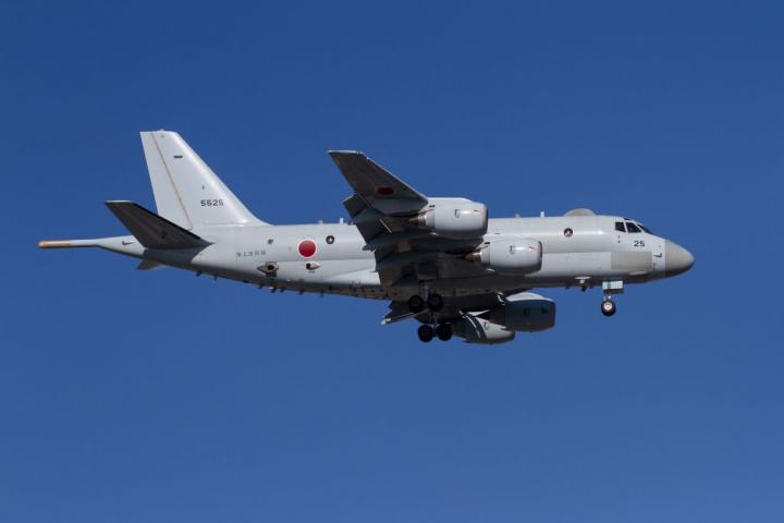 Un avión de patrulla marítima Kawasaki P-1 de las Fuerzas de Autodefensa Marítima japonesas