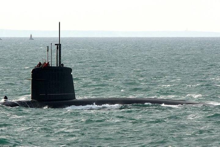 Un submarino nuclear en el mar Mediterráneo.