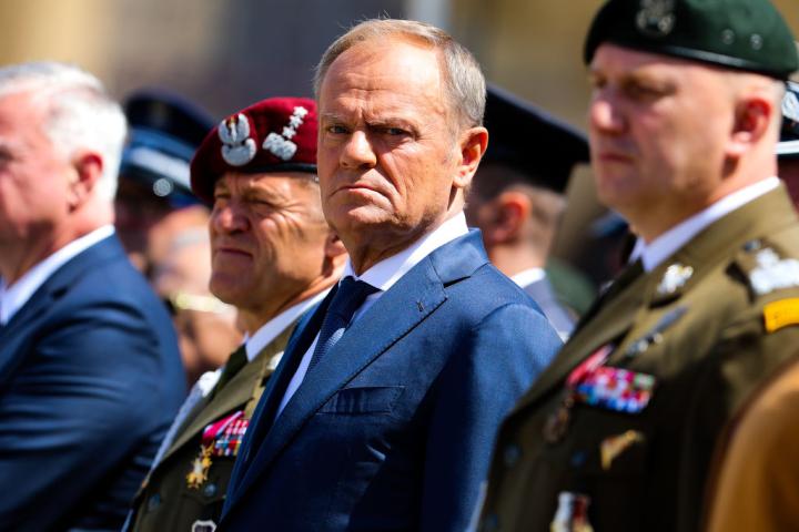 Donadl Tusk, en un reciente acto militar en Cracovia