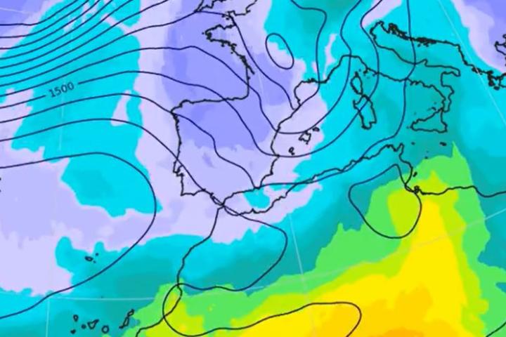 Mapa de temperatura en 850 hPa del 17 de octubre de 2024
