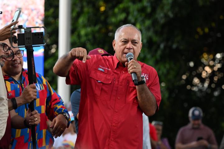 El ministro de Interior de Venezuela y pieza clave del chavismo, Diosdado Cabello, en una imagen de archivo en la 'Gran Marcha Mundial por la Paz', en agosto en Caracas.