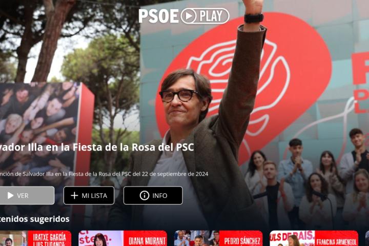 Captura de imagen de la aplicación PSOEPlay