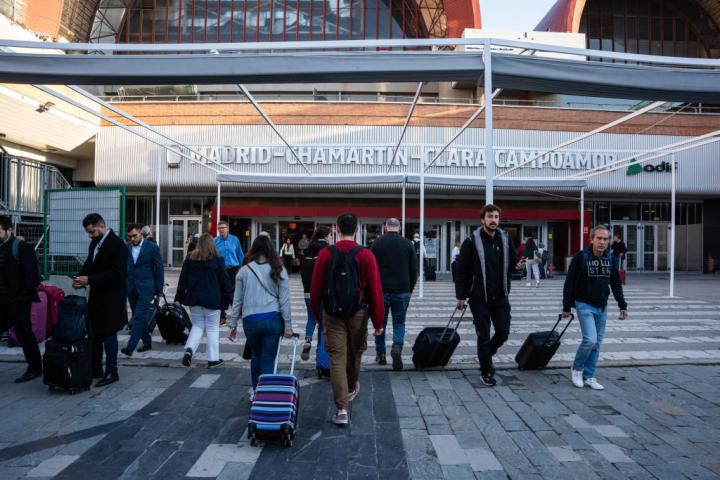La entrada a la estación de tren de Chamartín, el día del accidente en cuestión.