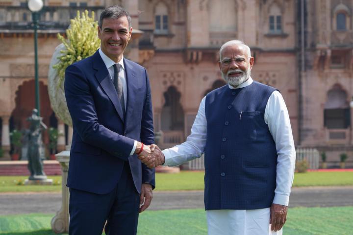 Pedro Sánchez y Narendra Modi en India