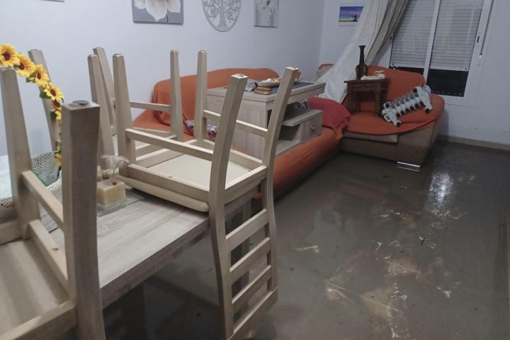 Una vivienda inundada en la pedanía de Guadalcacín (Jerez de la Frontera) tras el paso de la DANA.