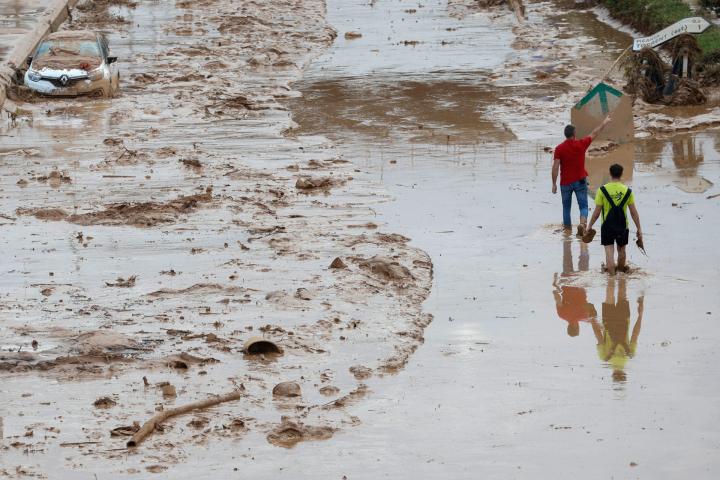 Aspecto de la carretera que une Valencia y Torrente, este jueves
