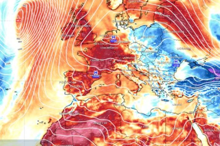 Mapa de anomalías de temperaturas del 6 de noviembre