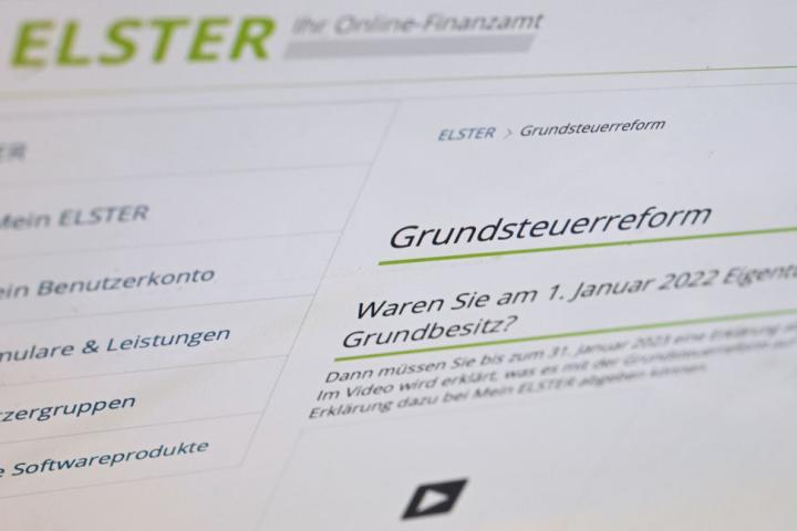 Vista del interior del portal web de la agencia tributaria de Alemania.