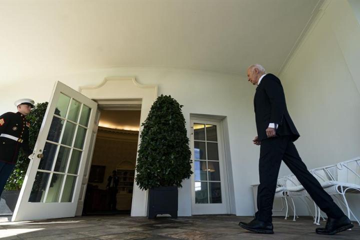 Joe Biden, tras terminar su discurso a la nación desde la Casa Blanca