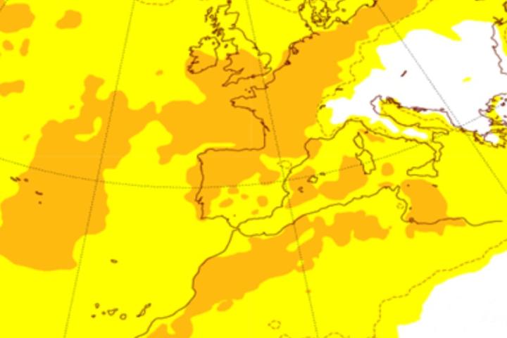 El mapa de previsión de temperaturas para la semana del 25 de noviembre al 1 de diciembre