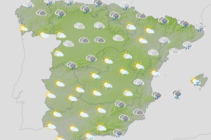 El mapa de predicción de la AEMET para el miércoles 13 de noviembre