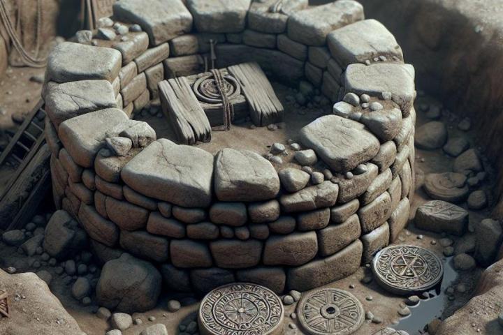 Ilustración digital (IA) de un pozo.