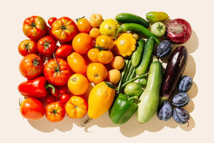 Un bodegón de verduras.