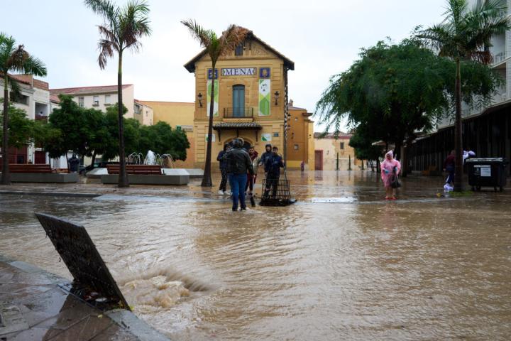 Inundaciones en las calles de Málaga capital