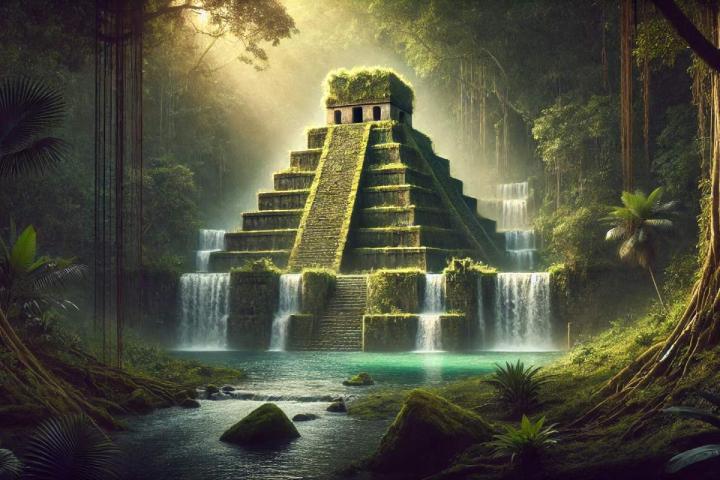 Templo antiguo recreado con la IA