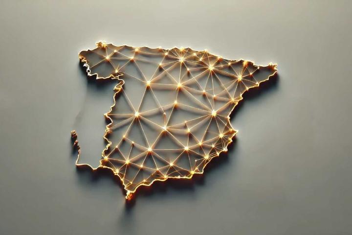Mapa de España interconectado
