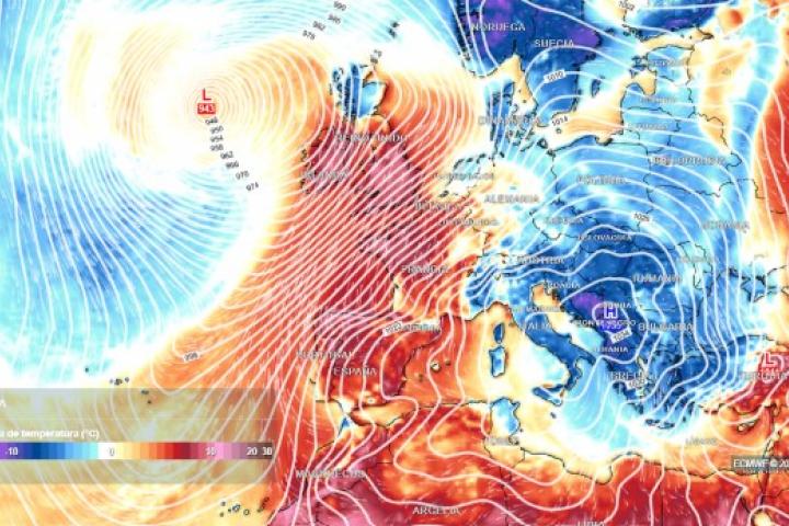 Mapa de Meteored para el sábado