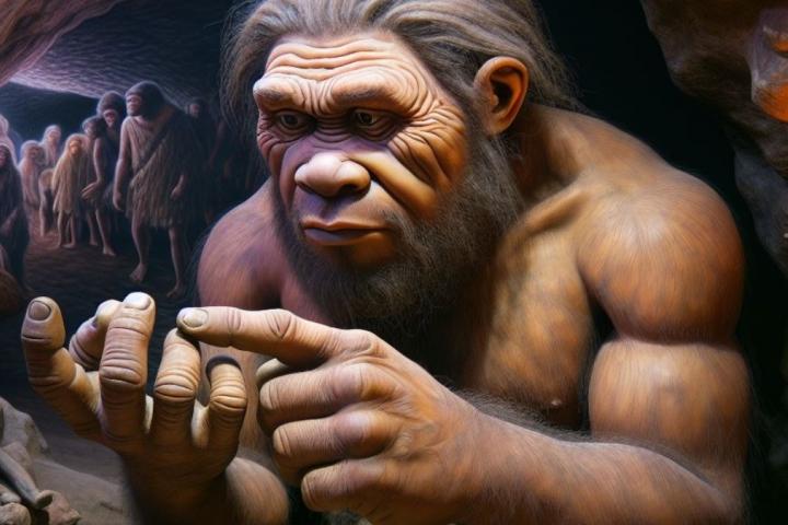 Recreación de un neandertal