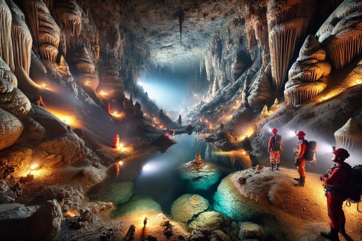 Recreación de las profundidades de una cueva