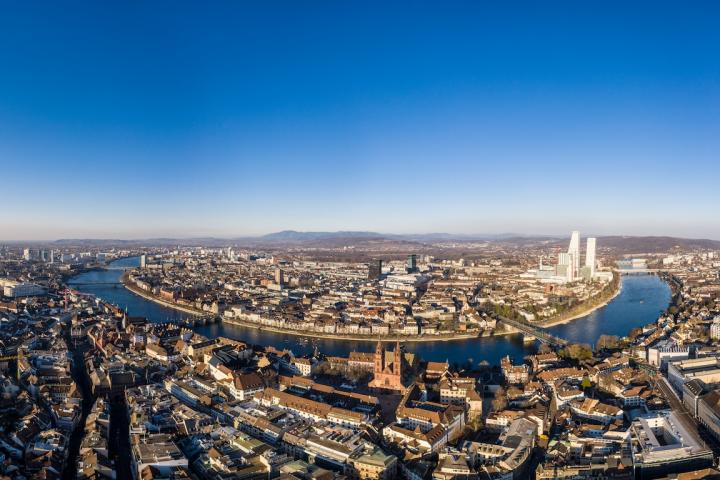 Vista panorámica de la ciudad de Basilea, en Suiza.