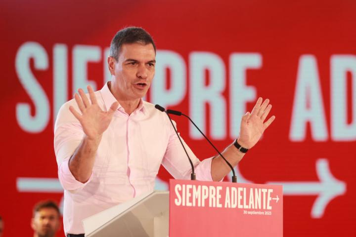 Pedro Sánchez, en un mitin del PSOE