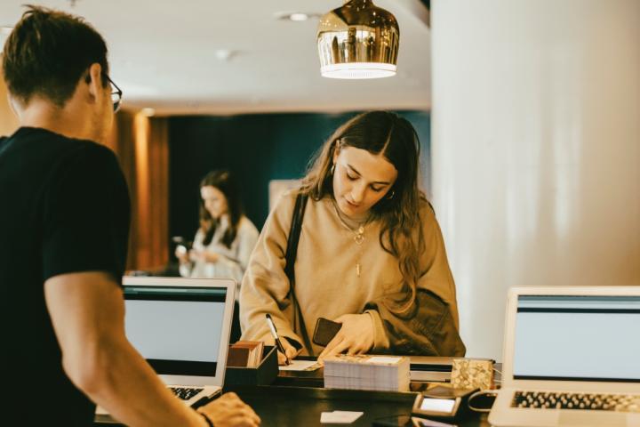 Recepción de un hotel