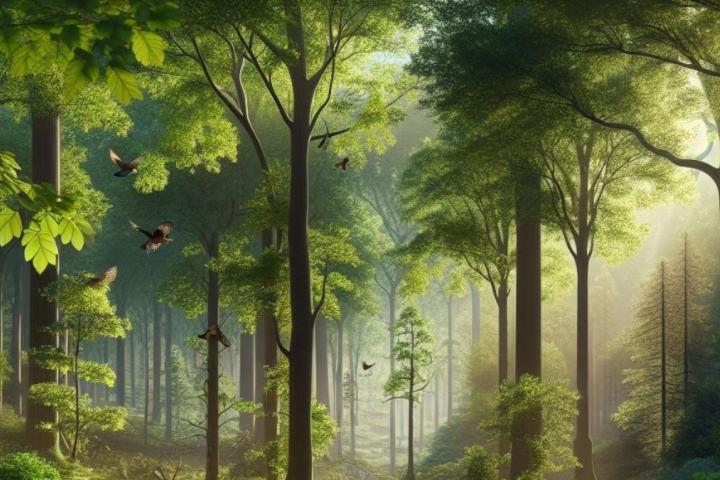 Recreación de un bosque regenerado