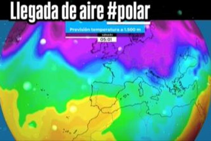 El mapa compartido por el meteorólogo Roberto Brasero.