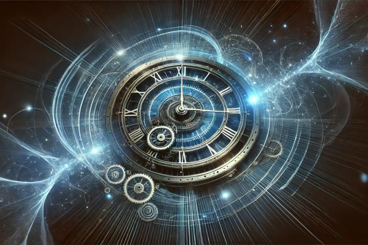 Recreación de un reloj atómico.