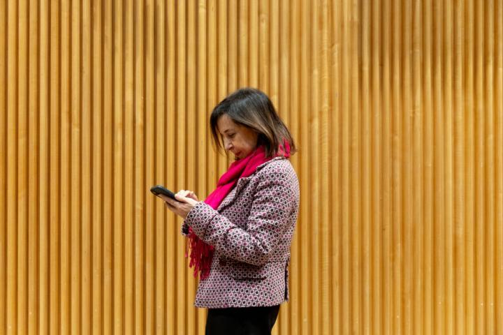 La ministra de Defensa, Margarita Robles, en el Congreso de los Diputados.