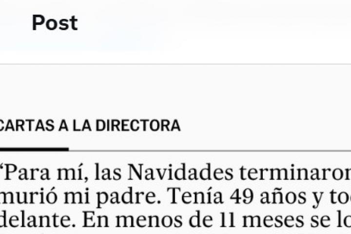 La carta a la directora de 'El País' de Natalia Zapatero Moral.