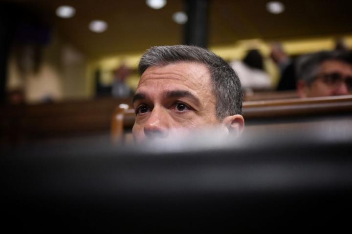 El presidente del Gobierno, Pedro Sánchez, en la última sesión de control al Gobierno en el Congreso.