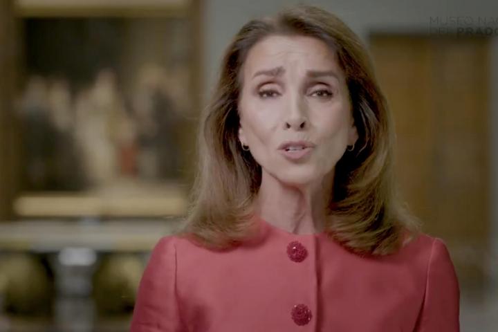 La cantante Ana Belén, en la felicitación de Navidad del Museo del Prado.