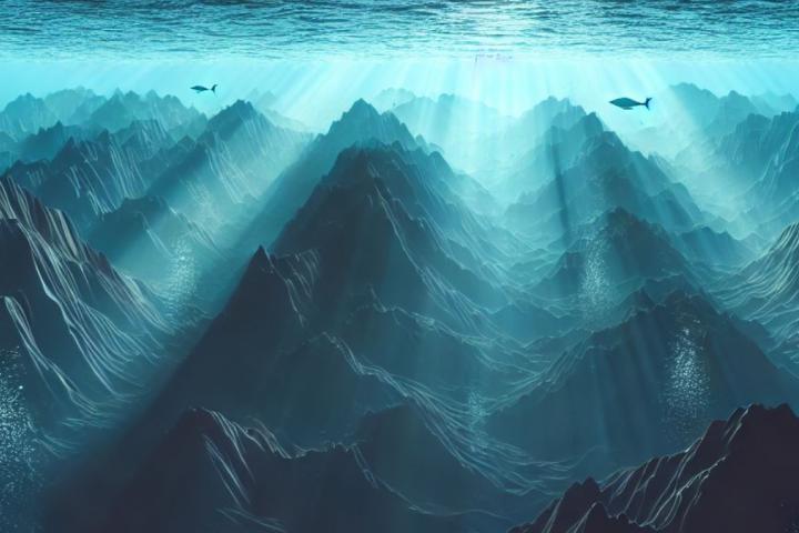 Recreación de una cordillera marina