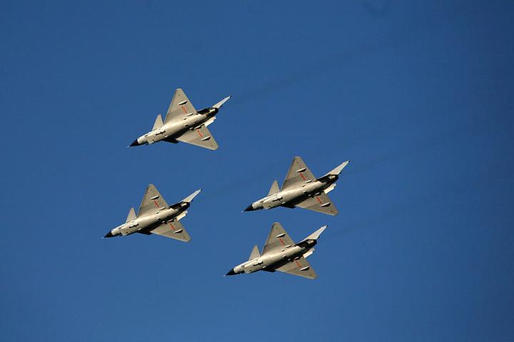 Imagen de archivo de varios cazas chinos