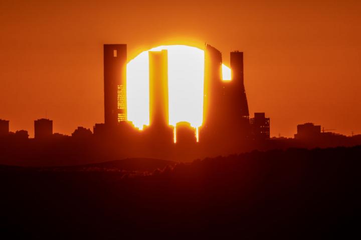 Puesta de sol en Madrid este diciembre