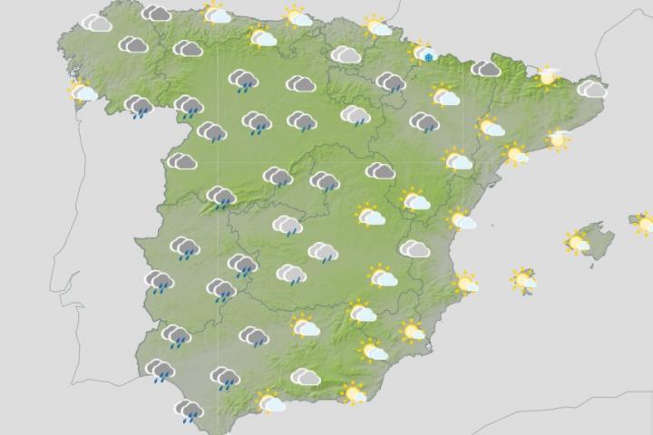 La previsión de lluvias a partir del lunes 20 de enero.