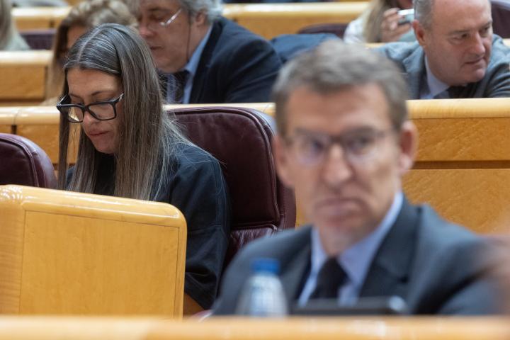 Foto de archivo de la portavoz de Junts, Miriam Nogueras, y el líder del PP, Alberto Núñez Feijóo.