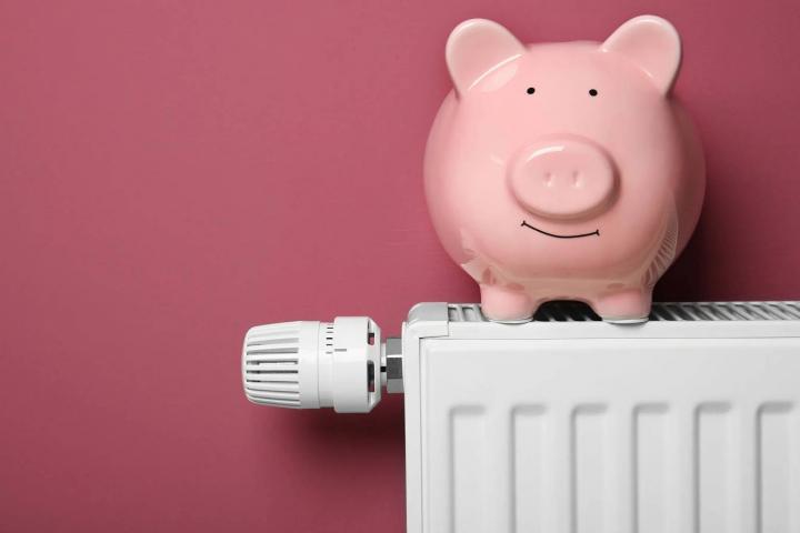 Hucha sobre un radiador