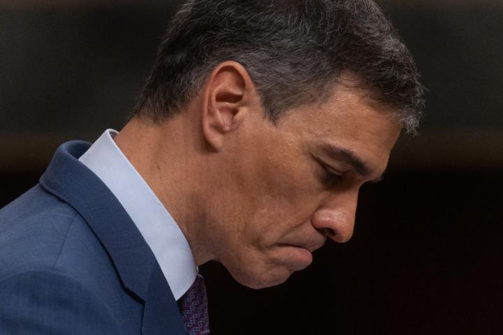 El presidente del Gobierno, Pedro Sánchez, en una de sus intervenciones en el Congreso.