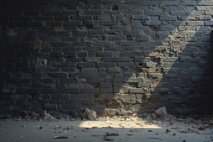 Imagen de una pared de ladrillo antigua.