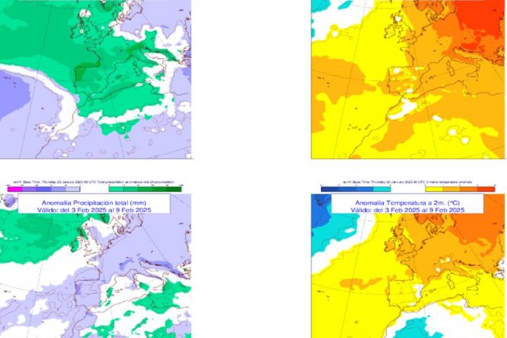 Mapas de AEMET para las próximas semanas