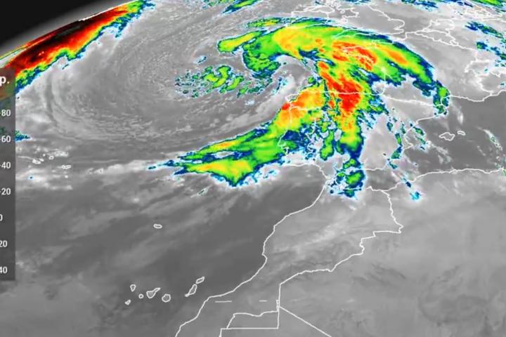 Foto de la previsión de la borrasca Ivo