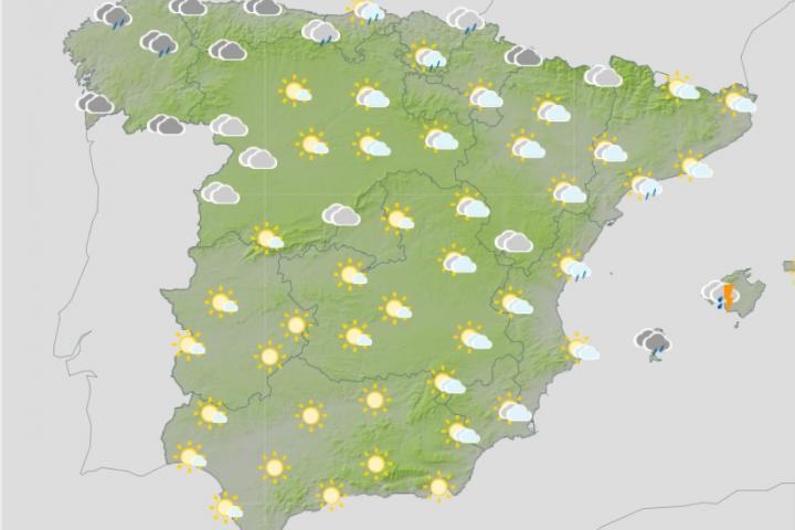 Mapa de AEMET para el fin de semana