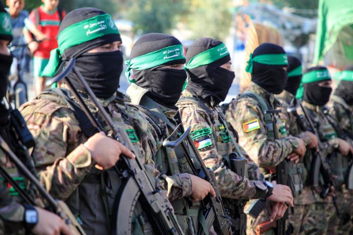 Miembros de las Brigadas Ezzeldín al Qassam