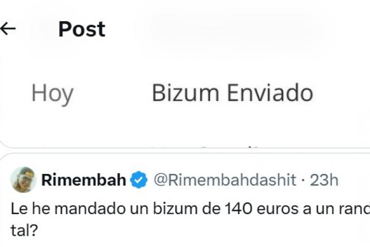 Foto del Bizum que @Rimembahdashit ha hecho