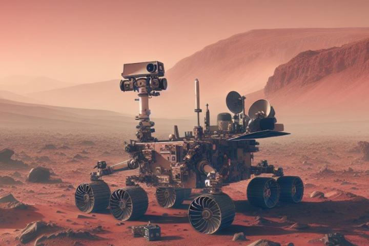 Recreación del rover Perseverance en Marte