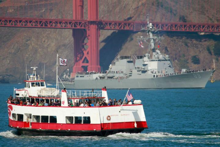 El destructor USS Preble en la Bahía de San Francisco.